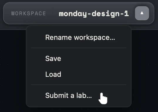 Submit a lab menu item